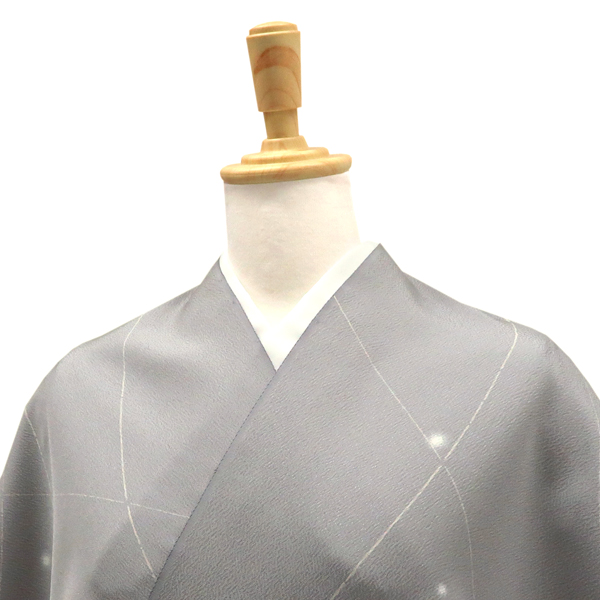一富司 小紋 正絹 蛍ぼかし 線 グレー[198,000円] 枚目