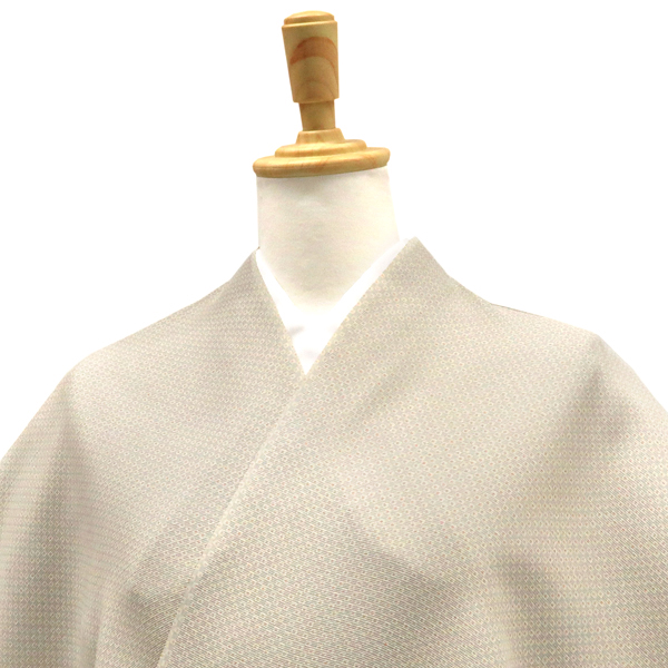 一富司 小紋 正絹 市松 ドット ライトグレー クリーム[198,000円] 枚目