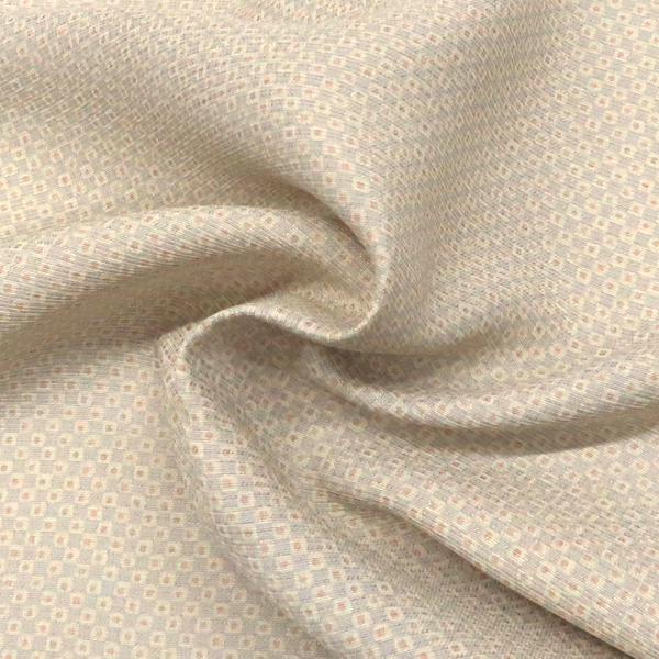 一富司 小紋 正絹 市松 ドット ライトグレー クリーム[198,000円] 枚目