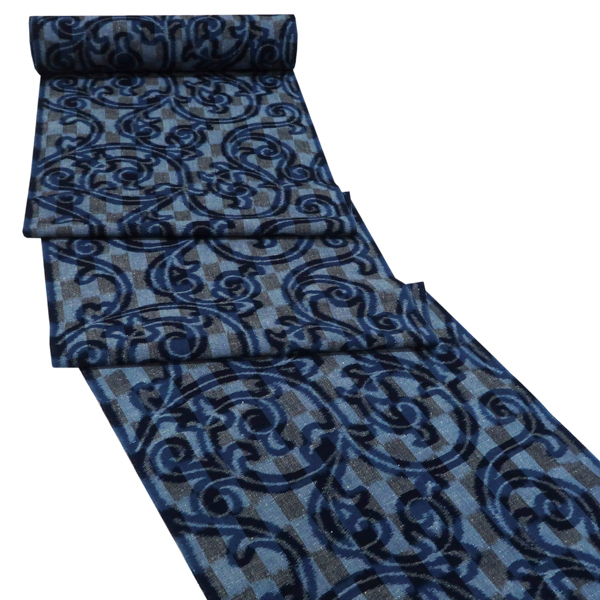 久留米絣 着物 池田光政 青色 紺色 唐草 市松 木綿着物［199,100円］ 枚目