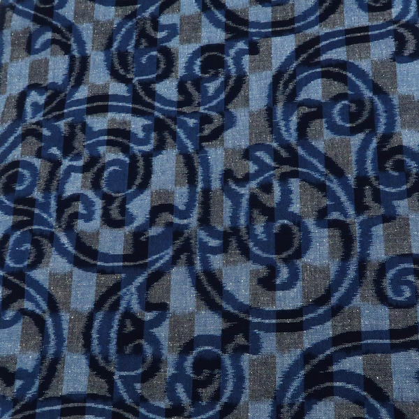 久留米絣 着物 池田光政 青色 紺色 唐草 市松 木綿着物［199,100円］ 枚目
