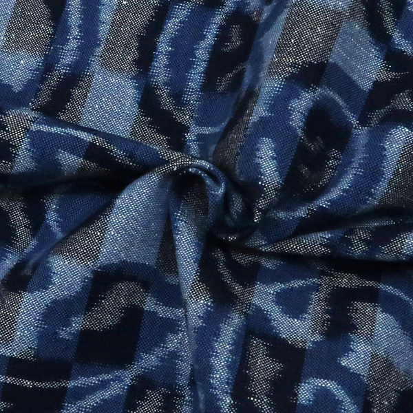 久留米絣 着物 池田光政 青色 紺色 唐草 市松 木綿着物［199,100円］ 枚目