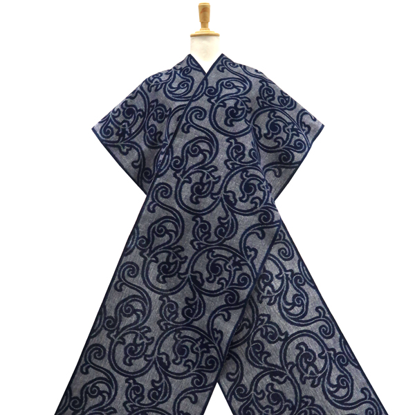 久留米絣 着物 池光政 グレー 紺色 唐草［199,100円］ 枚目