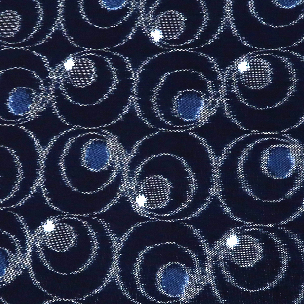 重要無形文化財 久留米絣 着物 池田光政 藍色 丸文［704,000円］ 枚目