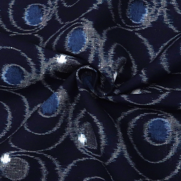 重要無形文化財 久留米絣 着物 池田光政 藍色 丸文［704,000円］ 枚目