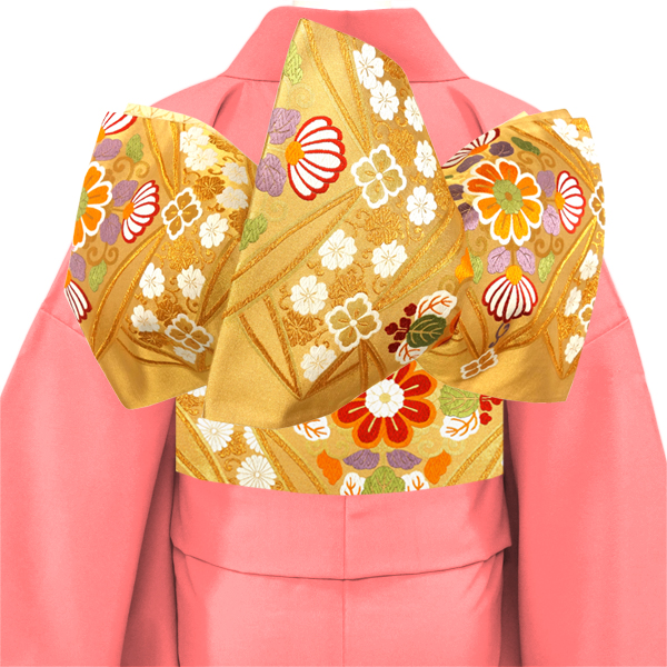 振袖用袋帯 岡文織物 金 七宝 菊 絹 西陣織［66,000円］ 枚目