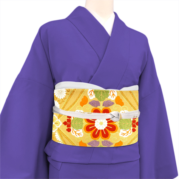 振袖用袋帯 岡文織物 金 七宝 菊 絹 西陣織［66,000円］ 枚目