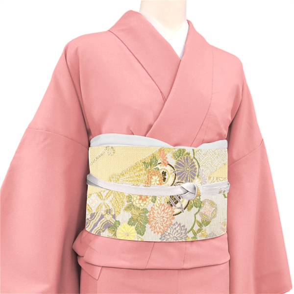 京洛苑たはら 礼装用袋帯 金色 ゴールド ベージュ 雪輪 熨斗 鶴 正絹 西陣織［36,300円］ 枚目