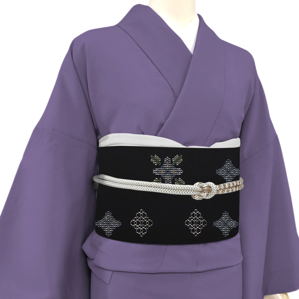 首里織 花織 名古屋帯 てぃ花工房 神谷恵子 黒 正絹 帯 九寸帯 カジュアル 沖縄県伝統工芸品［418,000円］ 枚目