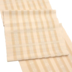 首里織 花織 名古屋帯 高久みさ子 ベージュ 正絹 帯 九寸帯 カジュアル 沖縄県伝統工芸品［418,000円］