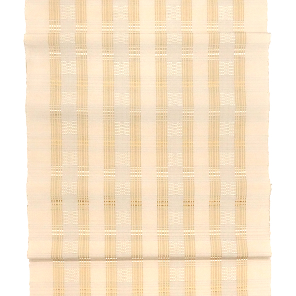 首里織 花織 名古屋帯 高久みさ子 ベージュ 正絹 帯 九寸帯 カジュアル 沖縄県伝統工芸品［418,000円］ 枚目