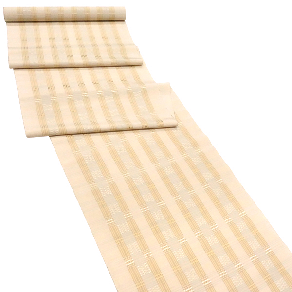 首里織 花織 名古屋帯 高久みさ子 ベージュ 正絹 帯 九寸帯 カジュアル 沖縄県伝統工芸品［418,000円］ 枚目