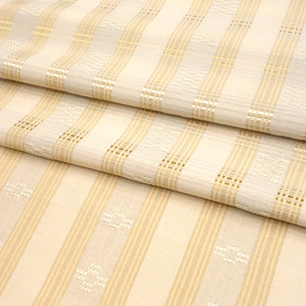 首里織 花織 名古屋帯 高久みさ子 ベージュ 正絹 帯 九寸帯 カジュアル 沖縄県伝統工芸品［418,000円］ 枚目