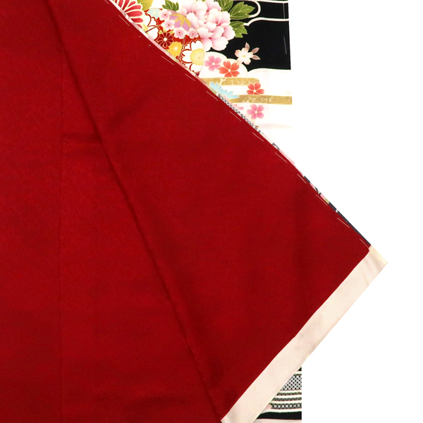 振袖 黒 古典柄 雲取り 牡丹 毬 正絹 フォーマル 着物 成人式［110,000円］ 枚目