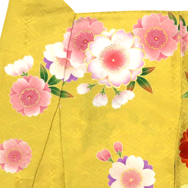 関芳 IKKO 振袖 黄色 古典柄 桜 青海波 花菱 正絹 フォーマル 成人式 卒業式［143,000円］ 枚目