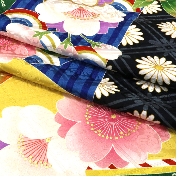 関芳 IKKO 振袖 黄色 古典柄 桜 青海波 花菱 正絹 フォーマル 成人式 卒業式［143,000円］ 枚目