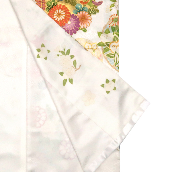 吉澤織物 吉澤の友禅 振袖 白 花の丸 松竹梅 四季花 正絹 着物 成人式［308,000円］ 枚目