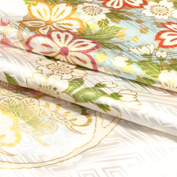 吉澤織物 吉澤の友禅 振袖 白 花の丸 松竹梅 四季花 正絹 着物 成人式［308,000円］ 枚目