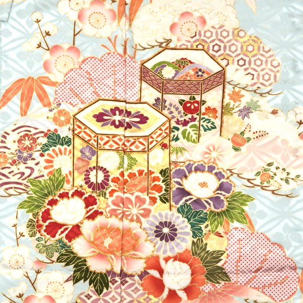 吉澤織物 吉澤の友禅 振袖 友禅 水色 貝桶 松竹梅 古典柄 正絹 フォーマル 着物 成人式［308,000円］ 枚目