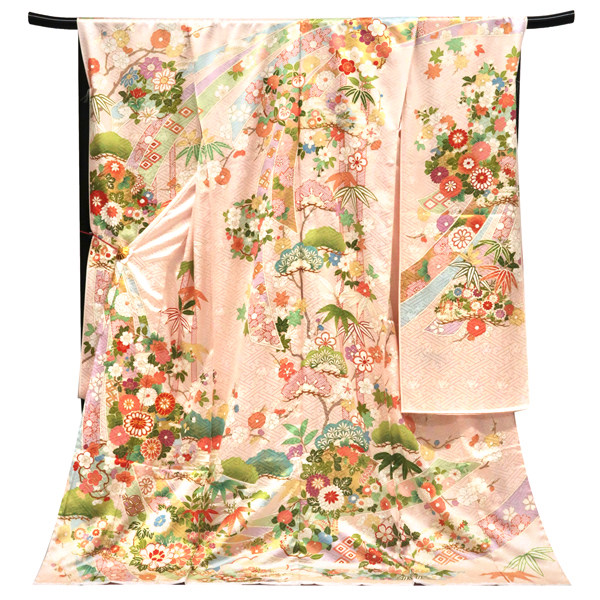 吉澤織物 吉沢の友禅 振袖 ピンク 友禅 松竹梅 熨斗 古典 正絹 着物 成人式［308,000円］ 枚目