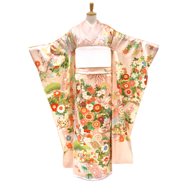 吉澤織物 吉沢の友禅 振袖 ピンク 友禅 松竹梅 熨斗 古典 正絹 着物 成人式［308,000円］ 枚目