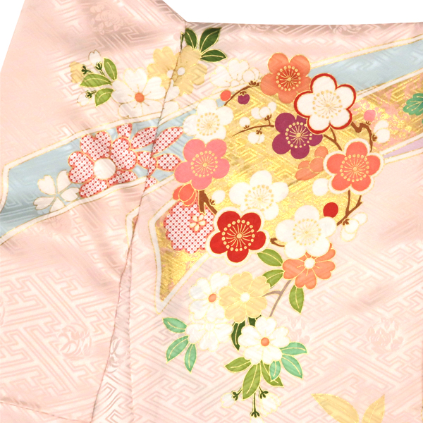 吉澤織物 吉沢の友禅 振袖 ピンク 友禅 松竹梅 熨斗 古典 正絹 着物 成人式［308,000円］ 枚目