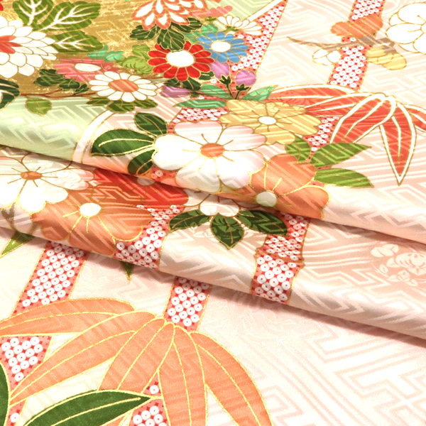 吉澤織物 吉沢の友禅 振袖 ピンク 友禅 松竹梅 熨斗 古典 正絹 着物 成人式［308,000円］ 枚目