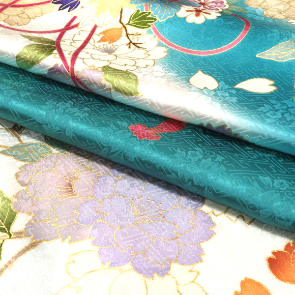 吉澤織物 吉澤の友禅 振袖 友禅 白 水色 くす玉 菊 牡丹 正絹 フォーマル 着物 成人式［308,000円］ 枚目