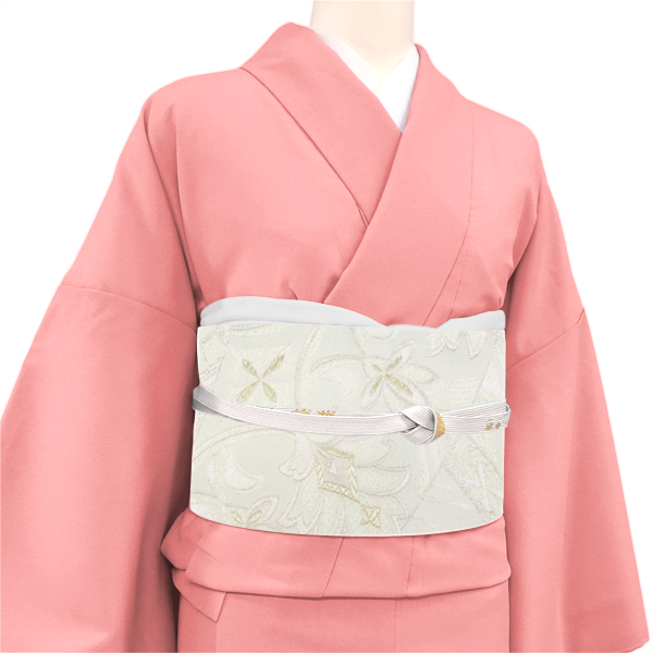 振袖用袋帯 樹織物 白 シルバー 西陣織 唐草 古典柄 成人式［36,300円］ 枚目