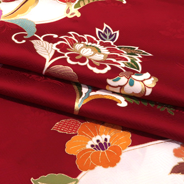 手挿し京友禅 振袖 赤白 牡丹唐草 正絹 着物 成人式［480,700円］ 枚目