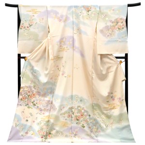 吉澤の友禅 訪問着 クリーム色 菊［242,000円］