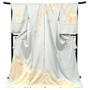 吉澤の友禅 訪問着 水色 牡丹唐草 七宝 正絹［253,000円］