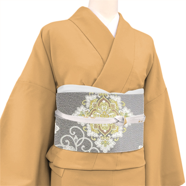 志都香 袋帯 西陣織 グレー フォーマル 絹 花菱［132,000円］ 枚目