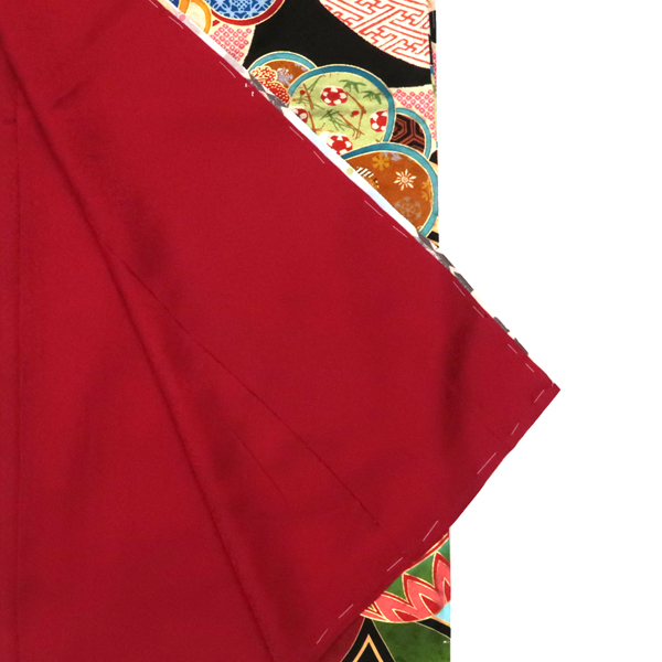 榛原 振袖 黒色 古典柄 梅 菊 文庫 毬 七宝 正絹［143,000円］ 枚目