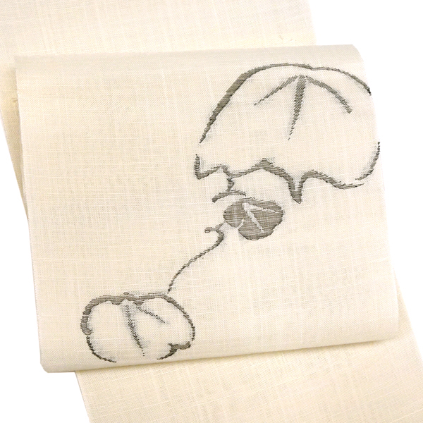 七野 宮岸織物 麻名古屋帯 生成り 蔦 麻帯 夏用［49,500円］ 枚目