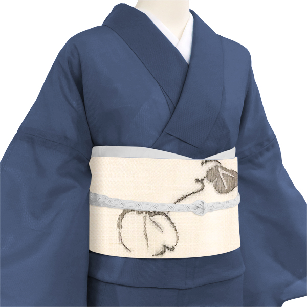 七野 宮岸織物 麻名古屋帯 生成り 蔦 麻帯 夏用［49,500円］ 枚目