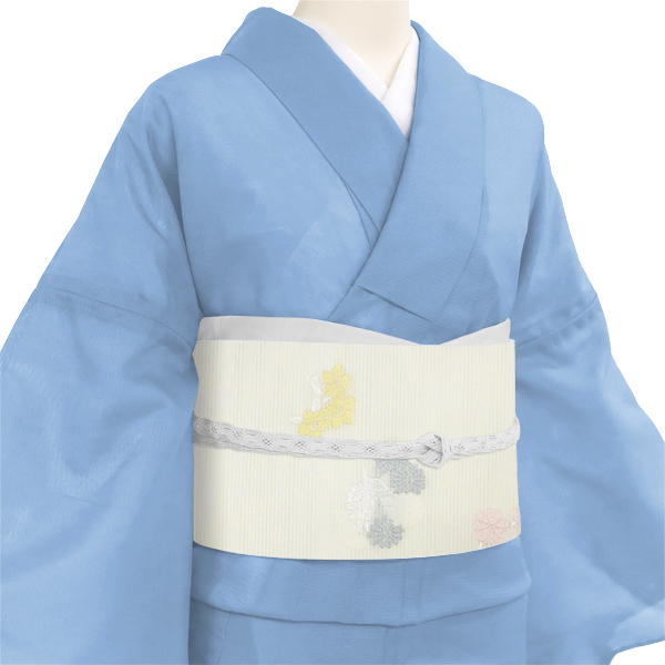 佐々木染織 夏絽名古屋帯 白 西陣織 花柄 飛び柄 正絹 夏帯［27,500円］ 枚目