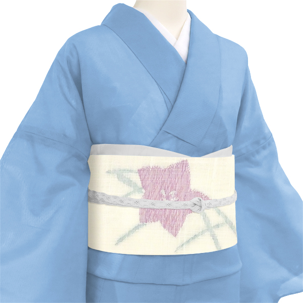 宮岸織物 麻名古屋帯 生成り 桔梗 麻帯 西陣織 カジュアル 夏帯［49,500円］ 枚目