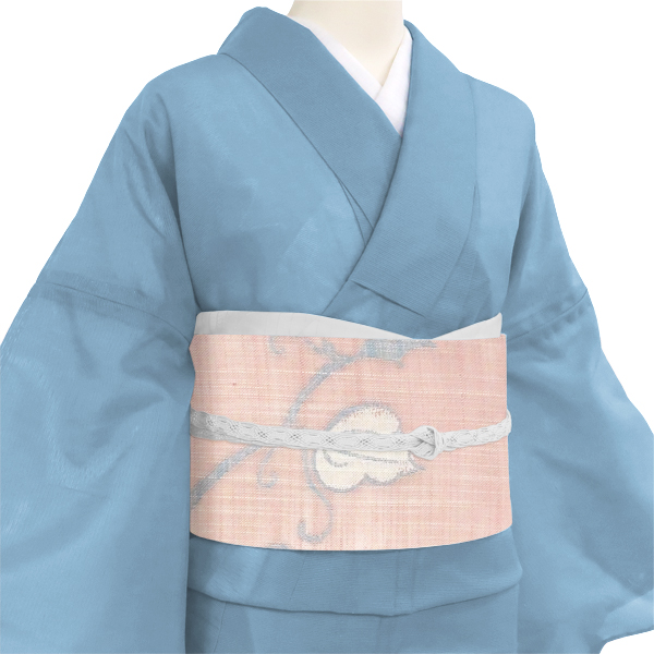 宮岸織物 麻名古屋帯 夏用 ピンク 蔦文様 麻帯 本麻 西陣織 カジュアル 夏帯［49,500円］ 枚目