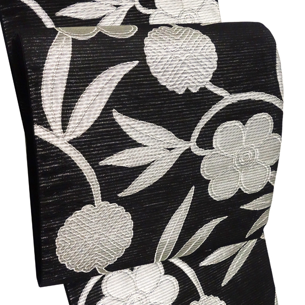 佐々木染織 絽袋帯 夏袋帯 黒 正絹 夏用 礼装用 西陣織 笹蔓［36,300円］ 枚目