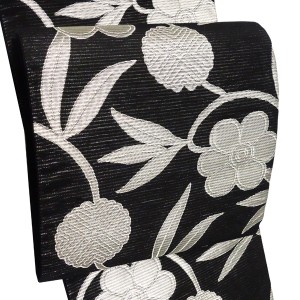 佐々木染織 絽袋帯 夏袋帯 黒 正絹 夏用 礼装用 西陣織 笹蔓［36,300円］