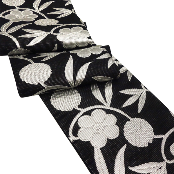 佐々木染織 絽袋帯 夏袋帯 黒 正絹 夏用 礼装用 西陣織 笹蔓［36,300円］ 枚目