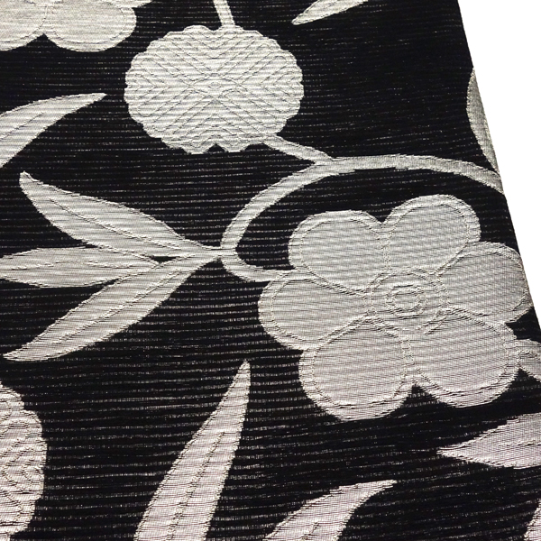 佐々木染織 絽袋帯 夏袋帯 黒 正絹 夏用 礼装用 西陣織 笹蔓［36,300円］ 枚目