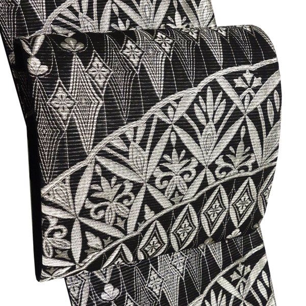 佐々木染織 夏袋帯 西陣織 ペルシャ風文様 絹 黒［36,300円］ 枚目