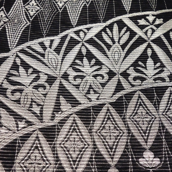 佐々木染織 夏袋帯 西陣織 ペルシャ風文様 絹 黒［36,300円］ 枚目