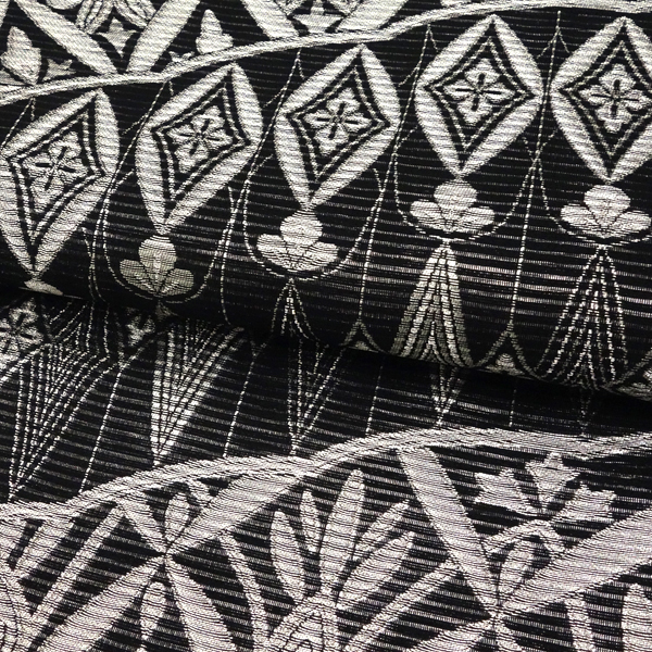 佐々木染織 夏袋帯 西陣織 ペルシャ風文様 絹 黒［36,300円］ 枚目