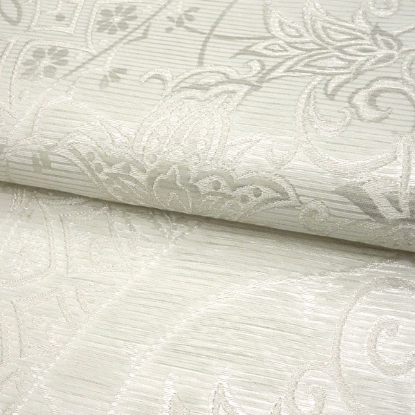 佐々木染織 絽袋帯 夏袋帯 西陣織 唐草 唐花 夏物 絹 白［36,300円］ 枚目