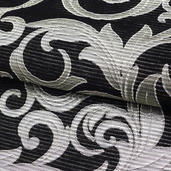 佐々木染織  夏袋帯 西陣織 黒 夏用 唐草 更紗 正絹［36,300円］ 枚目