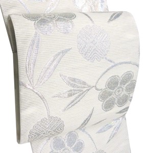 佐々木染織 西陣織 絽袋帯 フォーマル ライトグレー 礼装用 笹蔓 夏物 正絹［36,300円］