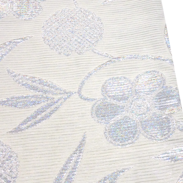 佐々木染織 西陣織 絽袋帯 フォーマル ライトグレー 礼装用 笹蔓 夏物 正絹［36,300円］ 枚目